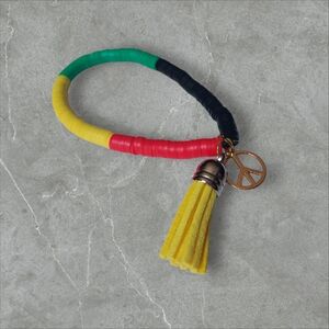Multicolor Beaded Bracelet with Tassel Charm